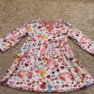 Adorable Cartoon Print Kids Dress - Pink